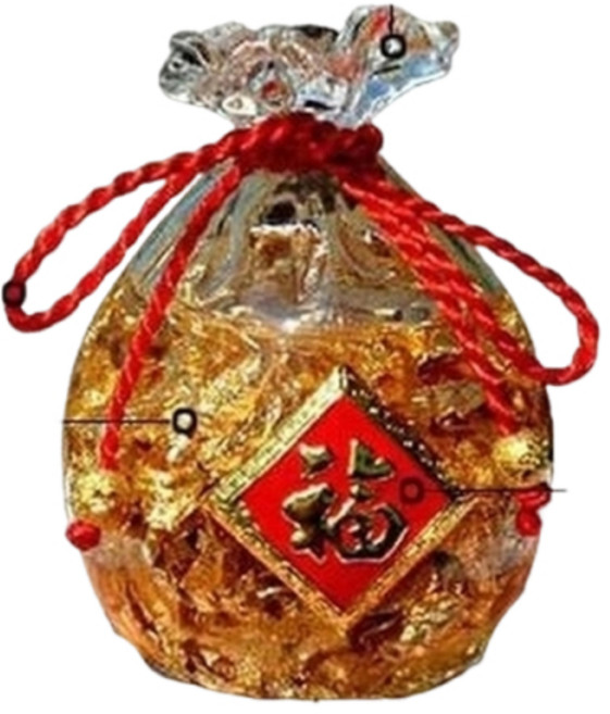 開運福袋 金箔福袋擺飾, 1個, 金箔福袋, 金箔