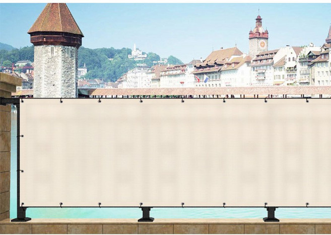 HK.sell 사생활 보호 테라스 가림막 난간 가리개, 1mX5m 라이트크림