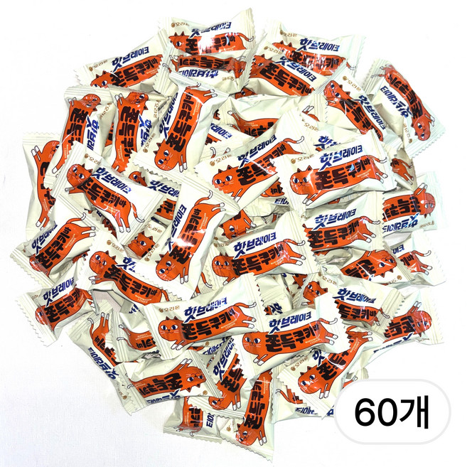 오리온 핫브레이크 쫀득쿠키바 미니 대용량 신제품 (개별포장), 60개, 11.3g