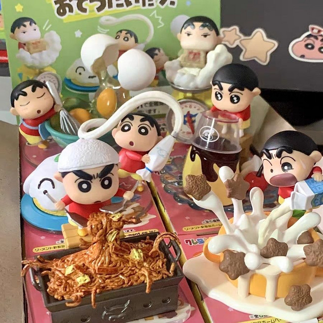 즉석음식 짱구형이 요리 도와줘요 미니어처 피규어 패션 피규어 국산, 6개