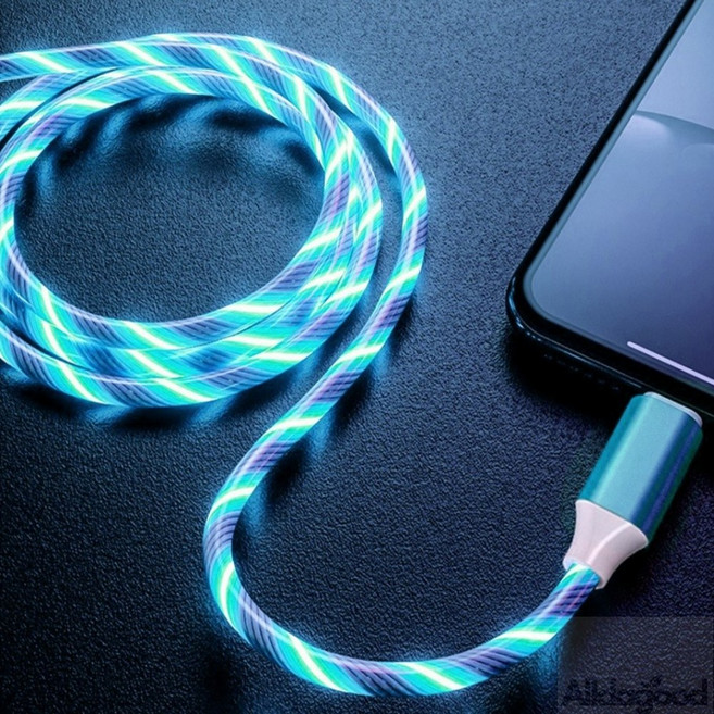해피샵29 LED 발광 C타입 고속 충전케이블(2M) 블루 C타입충전 고속충전 초고속충전 고속케이블 고속충전기 급속충전케이블 급속케이블 충전케이블멀티 고속충전케이블