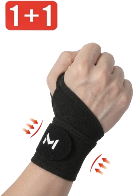 몬드 고탄력 통기성 손목보호대 2P, 블랙, 1개