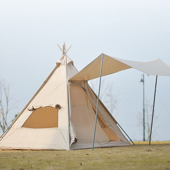 타프 업그레이드 티피텐트 인디언 글램핑, 2~4인용, 베이지