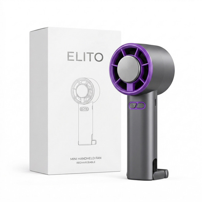 엘리토 2초 아이스쿨링 MAX 터빈 휴대용 선풍기, 진네이비, 엘리토 휴대용 선풍기