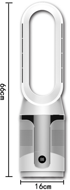 20인치 날개없는 냉온풍기 무소음 스탠드형 선풍기 가정용 PTC 터워형 에어컨, 티타늄 실버, NF10256