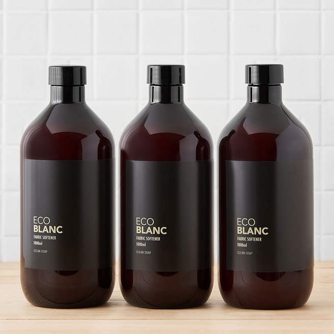 에코블랑 퍼퓸 섬유유연제, 3개, 퓨어화이트, 1L