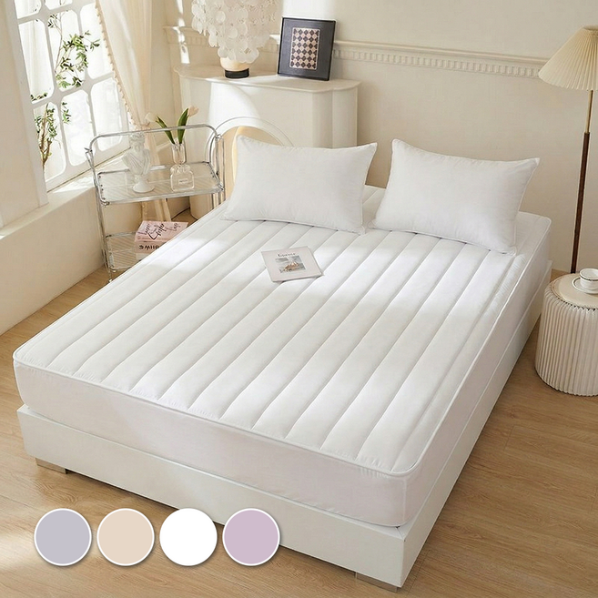 르몽스 먼지없는 알러지케어 침대패드 고정밴드형, 퓨어화이트