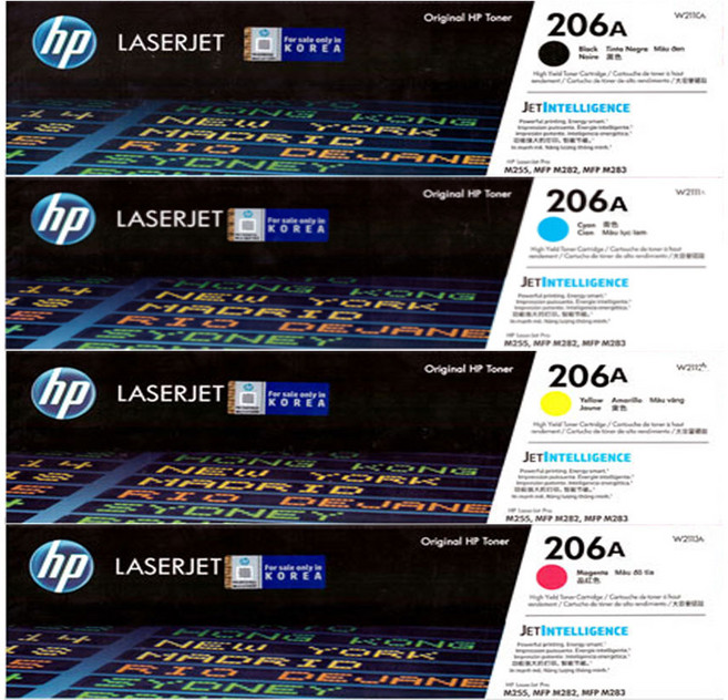 HP HP 정품토너 206A 4색 세트 W2110A W2111A W2112A W2113A, HP 정품토너 NO.206 [4색세트], 1개
