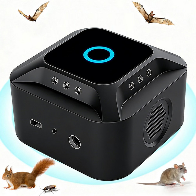 시미사 초음파 해충퇴치기 부지 면적 300제곱미터 동물류 바퀴벌레 개미 모기 초강력 해충퇴치기, D215-1