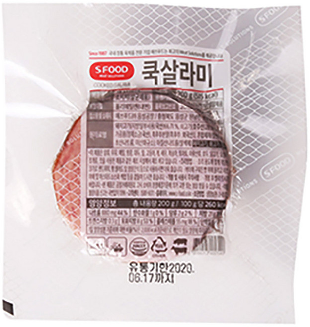 에쓰푸드 쿡살라미(원형/슬라이스) 200g, 1개