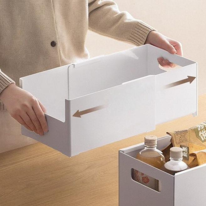 라워스 사이즈조절 늘려쓰는 정리 수납함, 화이트