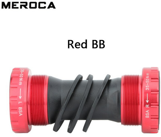 MEROCA BSA 산악 도로 자전거용 세라믹 하단 브래킷 68-73mm BCI.37-24T 24mm 나사 센터 액슬에 적합, 빨간색, 1개