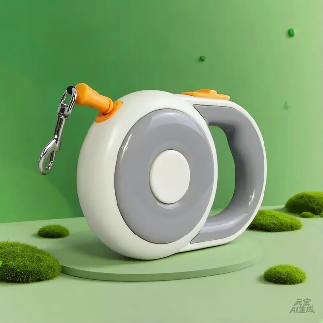 HERON 강아지 자동 신축형 리드줄 꼬임방지 원형 소중대형견 겸용 45kg 이내, 회색, 1개