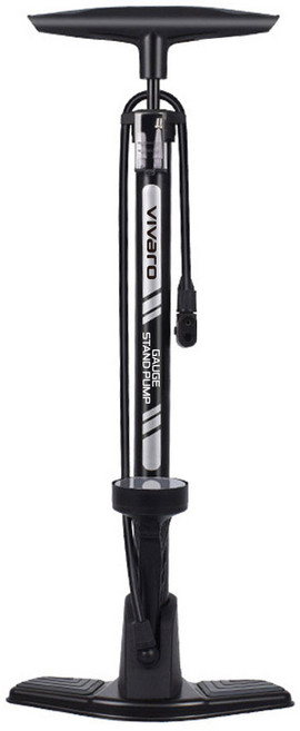 비바로 자전거 공기주입기 게이지 펌프, black, 1개
