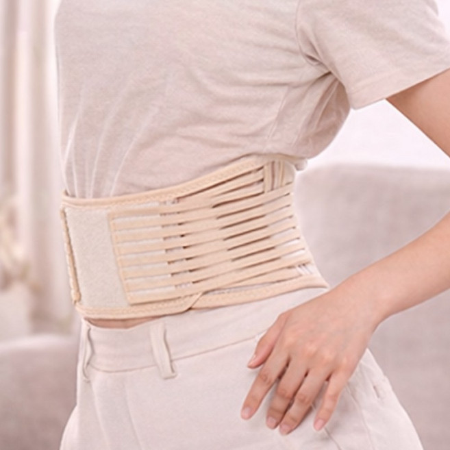 럭키픽 초경량 슬림 허리보호대 요추 골반 복대 헬스 벨트, 베이지, 1개