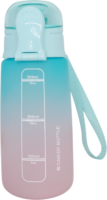 캔디보틀 트라이탄 어린이 물통 이중잠금 원터치 스트럽 물병 550ml, 1개, 캔디민트