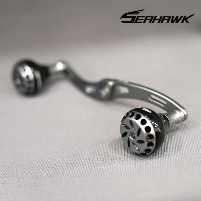 씨호크 BDA 더블핸들 베이트릴 튜닝핸들 시마노 다이와 호환 핸들, 1개, 블랙/다크건스모크