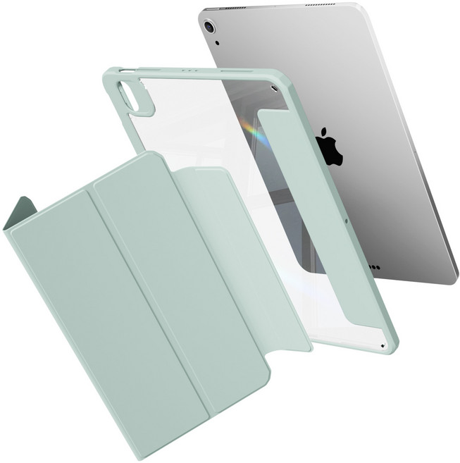 AOUB 아이패드 보호 케이스 펜슬롯 프로11인치 얇고 가벼운 신형 아이패드 11 보호 케이스 10세대 태블릿 아이패드7 안티벤딩 에어 5/4 iPad 10.9인치 슬립/웨이크업, 연두색, 1개