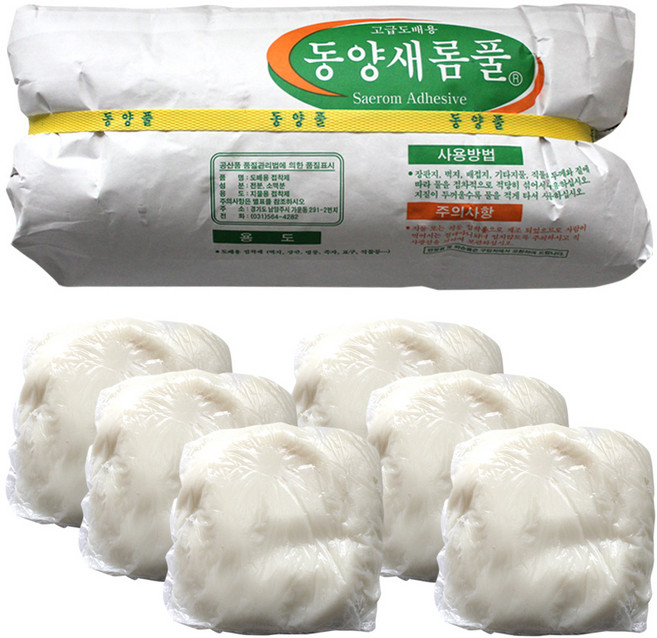 친환경도배풀 밀풀 벽지접착제 도배용품 도배공구 셀프도배, 친환경도배풀(6봉)1포