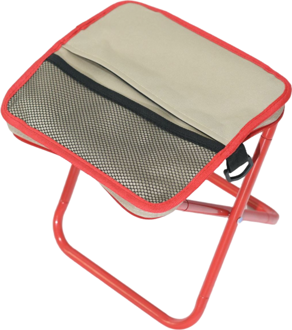 머멀 접이식의자 초경량 휴대용 놀이동산 축제 나들이, 1개, 베이지레드