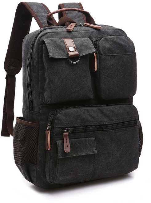 ANYOU 남자 캔버스 백팩 비즈니스 통근 배낭