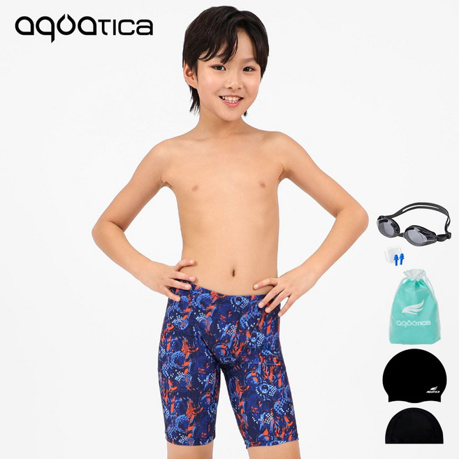 아쿠아티카 남아동 수영복 BBK106 일반용수경6종세트
