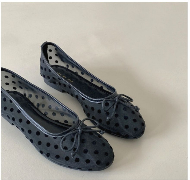 파이브K 망사도트 러블플렛슈즈 낮은굽