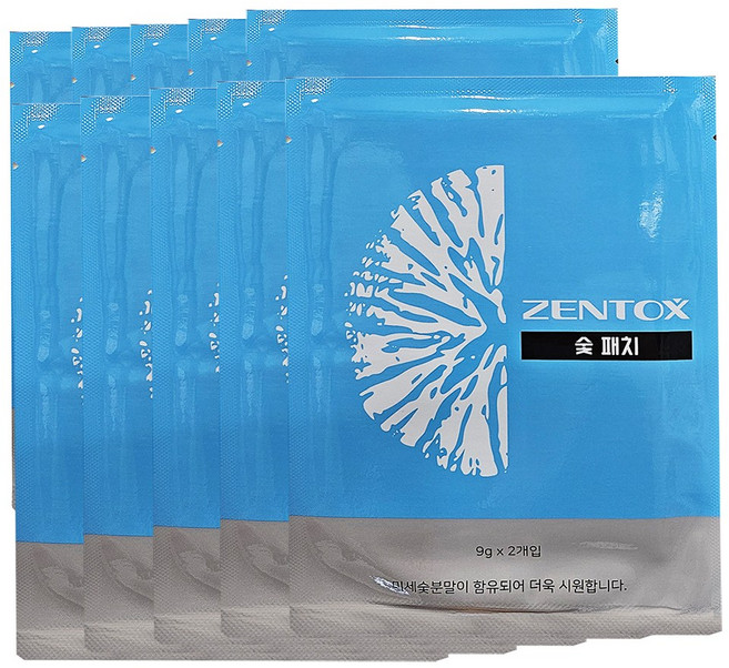 한농제약 젠톡스 숯패치 숯 젠톡스 10매(2매x5팩) 숯가루 젠톡스숯패치 오늘출발, 1개, 10개입