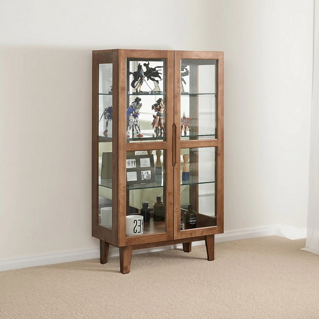 모던탑21 명품 고무나무 C-타입 원목장식장 유리 진열장 장식장 서랍/수납장>>진열장/장식장, 명품 고무나무 원목 장식장(C타입)