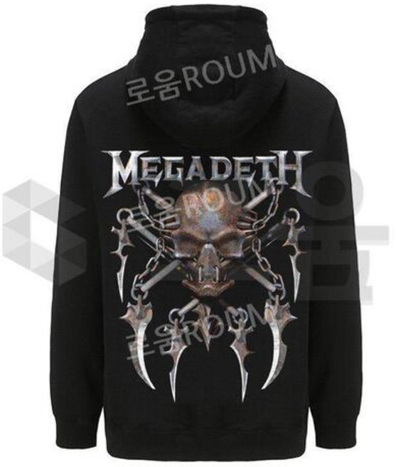 메가데스 Megadeth 메탈릭 프린트 티셔츠 가을 겨울 유니섹스 후드티 긴팔티