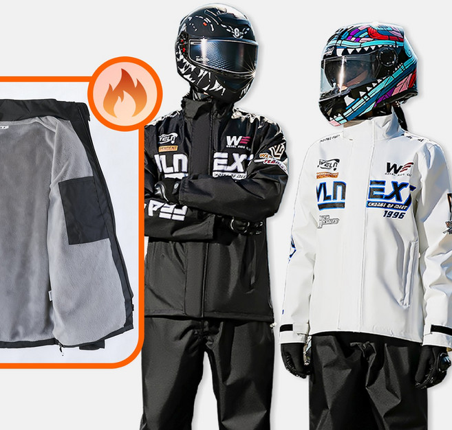 couyor 남자우비 오토바이우의 상하의세트 바이크비옷 히든 신발커버 남여공용, 블랙-얇은 기모