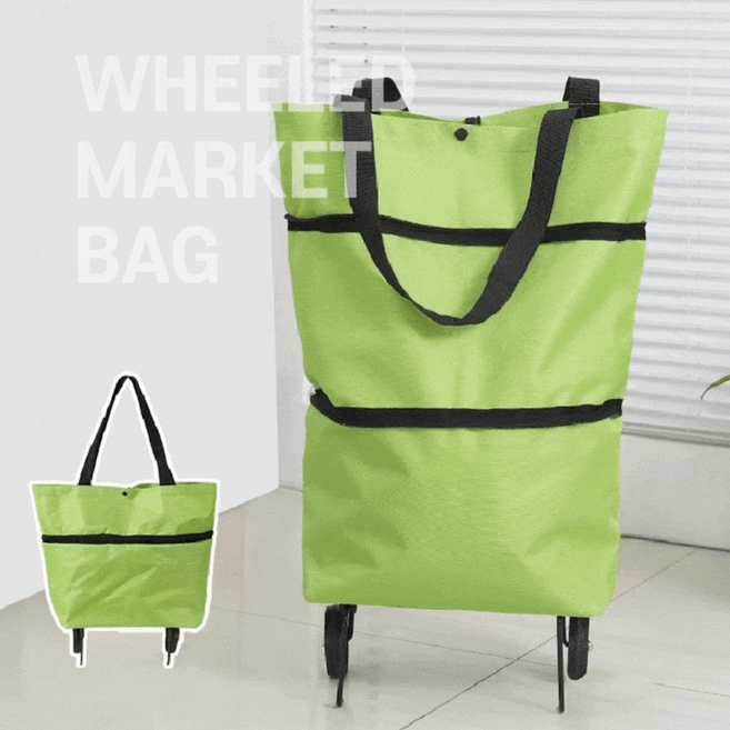 픽미나우 접이식 쇼핑 카트 시장 바구니 경량 대용량 15kg, 레드, 1개