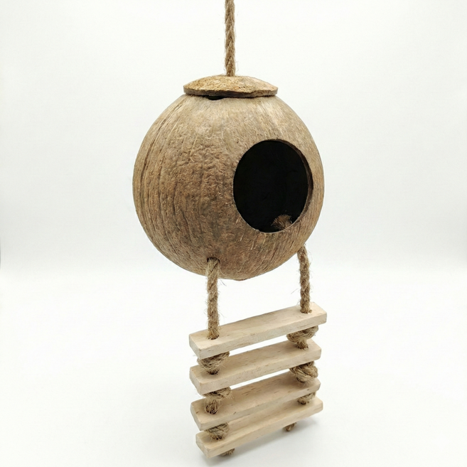 크레스티드게코 코코넛사다리 은신처 놀이터, 1개