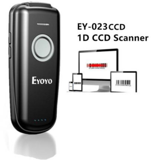 EYOYO EY-023 미니 바코드 스캐너 무선 바코드 스캐너 안드로이드 IOS 윈도우 블루투스 스캐너 CCD 레이저 리더 1D 2D 2.4G, 3) 1D CCD Scanner