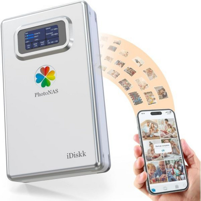 iDiskk 2TB 가족 및 개인용 NAS 사진 저장 - iPhone 호환iPad PC Mac Android용 자동 백업 사진비디오 | 공유 디지털 스토리지용 실시간 동기화, 2T
