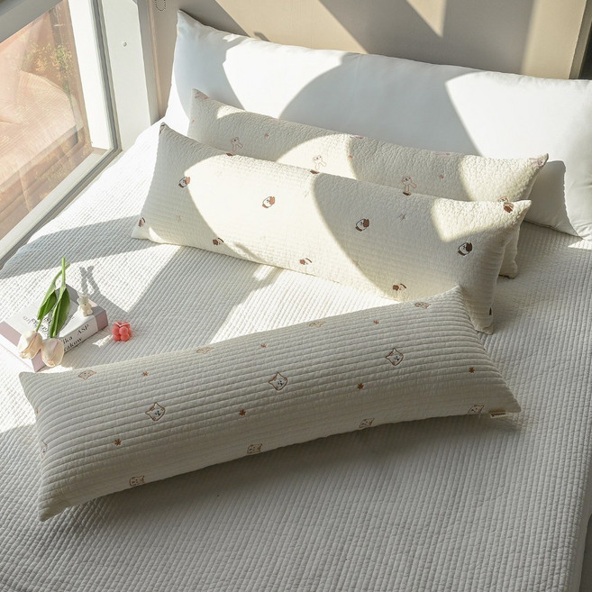 자수누빔 피그먼트 워싱 바디필로우, 스윗키티