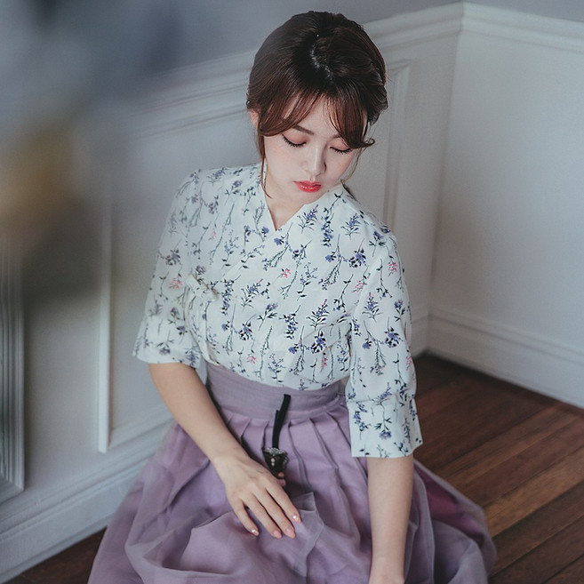 수설화 여성 생활한복 블라우스 여름 한복 저고리