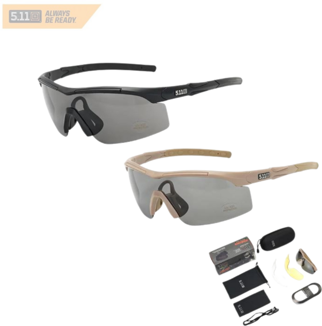 5.11 고글선글라스 전술선글라스 택티컬선글라스 군용선글라스 스포츠선글라스, 블랙