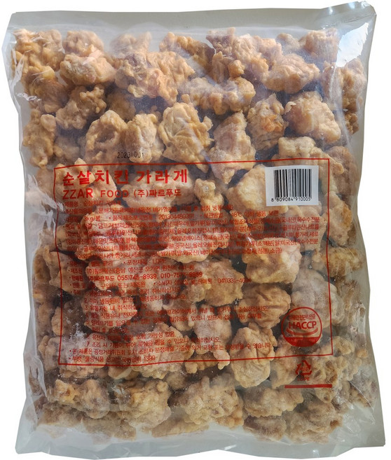 순살치킨 가라게 12kg (3kg 4봉) (황해물산/ 짜르푸드) 업소용 치킨가라아게, 4개, 3kg