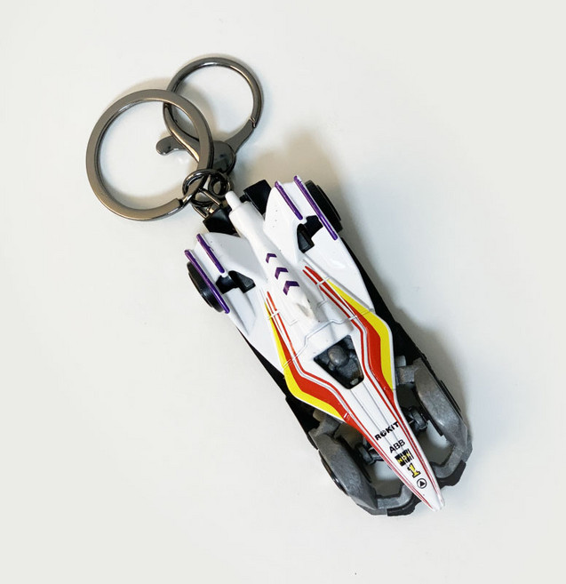 리빙릿 F1 자동차 키링 포뮬러 펜던트 레이싱 카 열쇠고리, 화이트, 1개