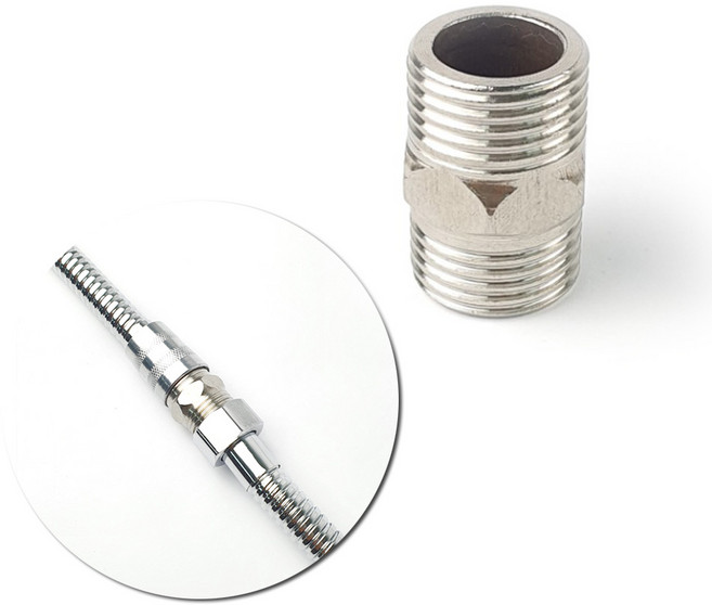 스텐 호스연결구 20mm / 메탈호스 스텐 샤워호스 조절대 연결 길이연장, 스텐 호스연결구(SW84), 1개, 실버