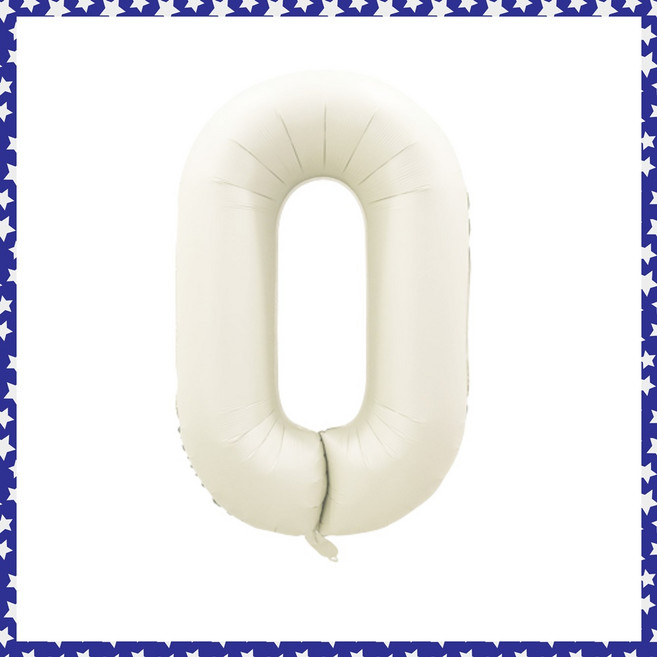 파티브로 32인치(=70cm) 파스텔 숫자풍선 생일 기념일 포토존 꾸미기, 숫자0, 2개, 크림화이트