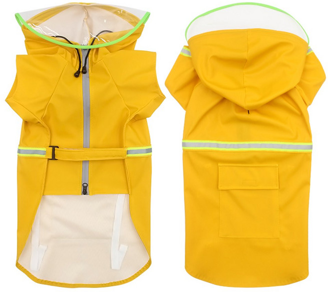 골든 리트리버 비옷 슈트 2XL 래브라도 사이즈 방풍 주황색 나일론 우비 18 28파운드