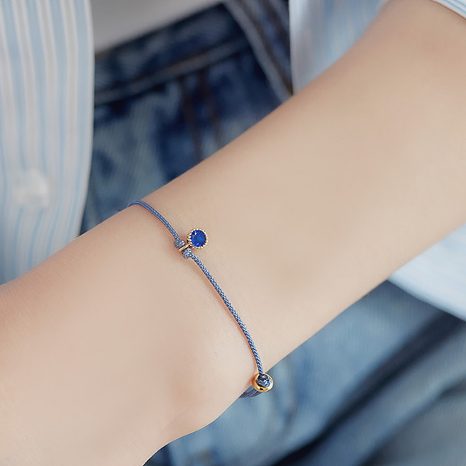 [블루알로] 탄생석 커플 매듭 팔찌