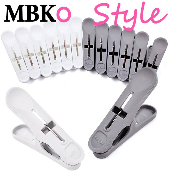 엠비코 스타일 빨래집게 대12p (국산 빨래줄 집개 세탁 양말 건조, 흰색+회색5339