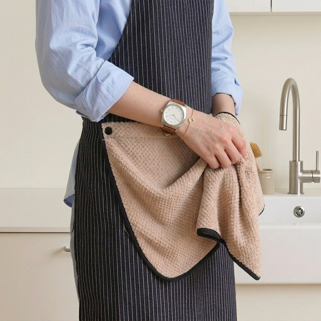 세일론 탈부착이 가능한 행주 방수 앞치마, 1개, 블랙