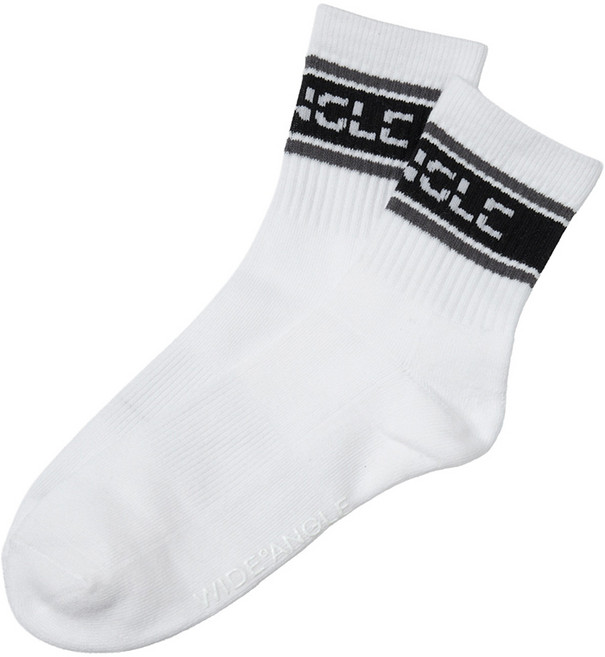 와이드앵글 공식 남성 골프 TO 로고블럭 미들 파일삭스 WMP26S03W2, 1개, White