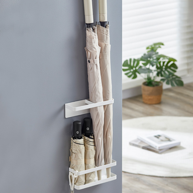 브레보 무타공 강력 자석 공간활용 우산꽂이, 화이트, 1세트