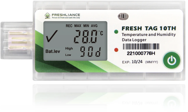 콜드체인 고정밀 일회용 온습도 데이터로거 FRESHLIANCE FRESH TAG 10TH, 1개, 기본