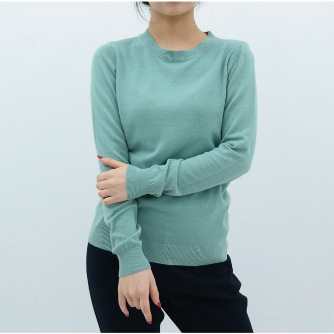 여성 긴팔티 라운드 니트 맨투맨 기본 티셔츠 봄 가을 겨울